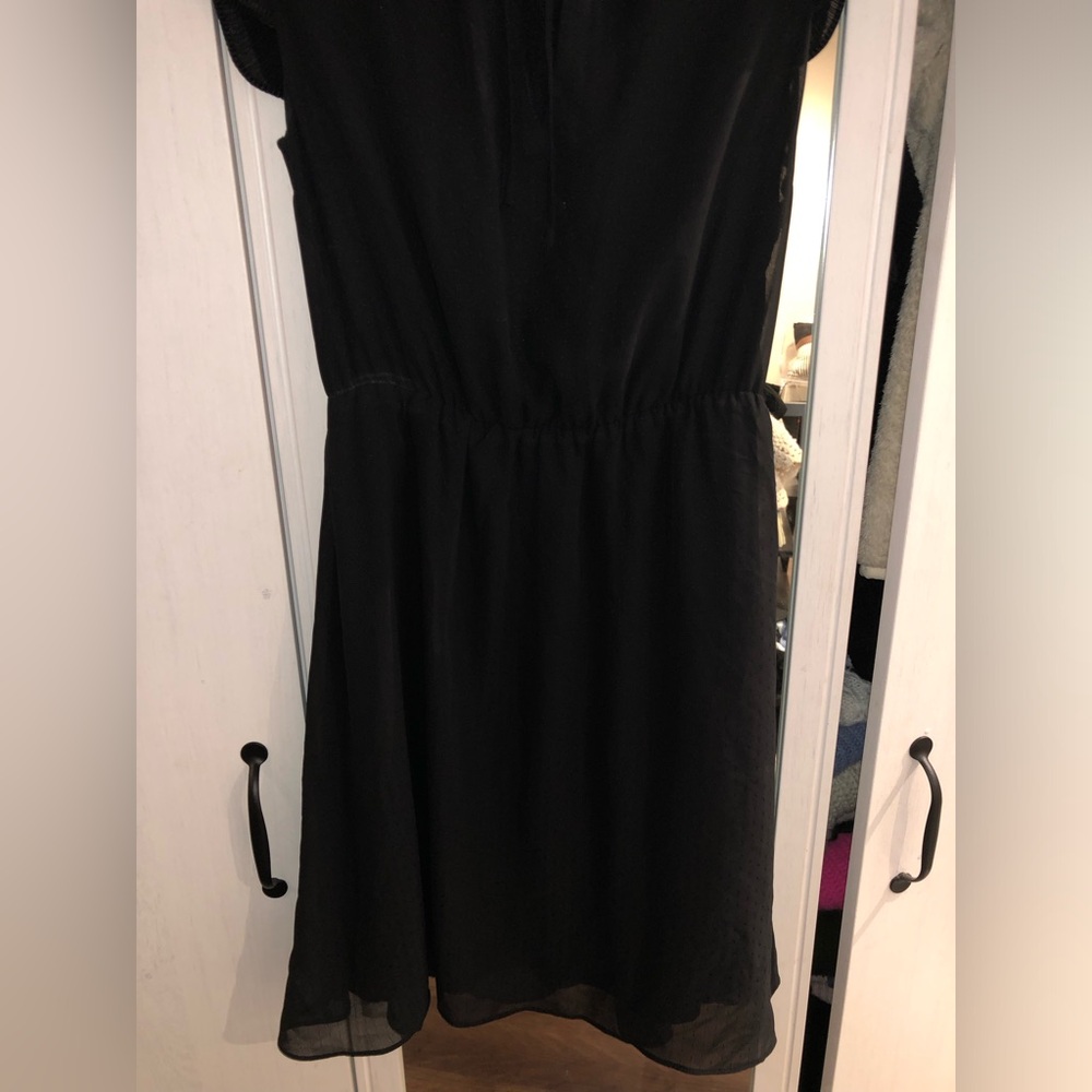 NWT H&M Black High Tie Neck Dress With Ruffle & Stunning Details - Size 0 - Picture 7 of 15